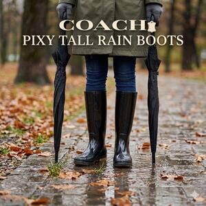 Coach Pixy Tall Rubber Rain Boots Sz. 7
